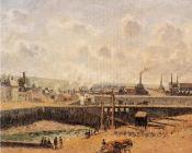 卡米耶 毕沙罗 : Dieppe, Dunquesne Basin, Low Tide, Sun, Morning